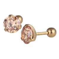 Cargar imagen en el visor de la galería, modischer Piercing straight Barbell goldfarben orangfarbener Zirkonia rund Edelstahl
