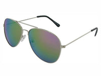 Load image into Gallery viewer, Sonnenbrille Unisex Pilotenbrille Pornobrille verspiegelt Spiegelbrille Fliegerbrille getönt 400UV Blau Grün Violett
