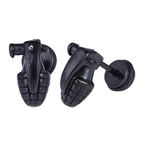 Load image into Gallery viewer, Fake Piercing Expander schwarz Handgranate Schaubverschluss Edelstahl
