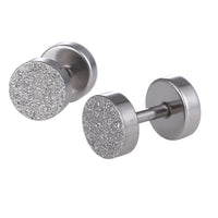 Load image into Gallery viewer, Fake Piercing Expander Glitzer silberfarben Schraubverschluss Edelstahl
