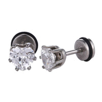 Load image into Gallery viewer, Fake Piercing Expander silber Zirkonia Stein weiß Herzform Schaubverschluss Edelstahl
