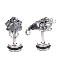 Load image into Gallery viewer, Fake Piercing Expander silberfarben Adler Kopf Schnabel mit Ring Schaubverschluss Edelstahl
