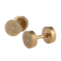 Load image into Gallery viewer, Fake Piercing Expander Glitzer Oberfläche goldfarben 6mm Schraubverschluss Edelstahl
