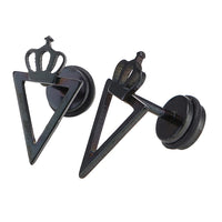 Load image into Gallery viewer, Fake Piercing Expander schwarz  spitzes Dreieck Krone Schaubverschluss Edelstahl
