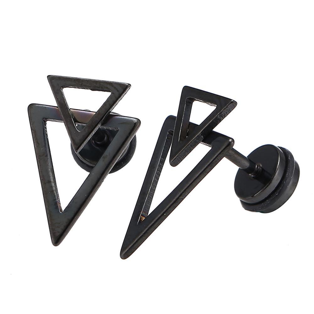 Fake Piercing Expander schwarz spitzes Dreieck groß und klein Schaubverschluss Edelstahl