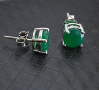 Load image into Gallery viewer, Ohrstecker 925 Sterling Silber mit Onyx rund 8mm
