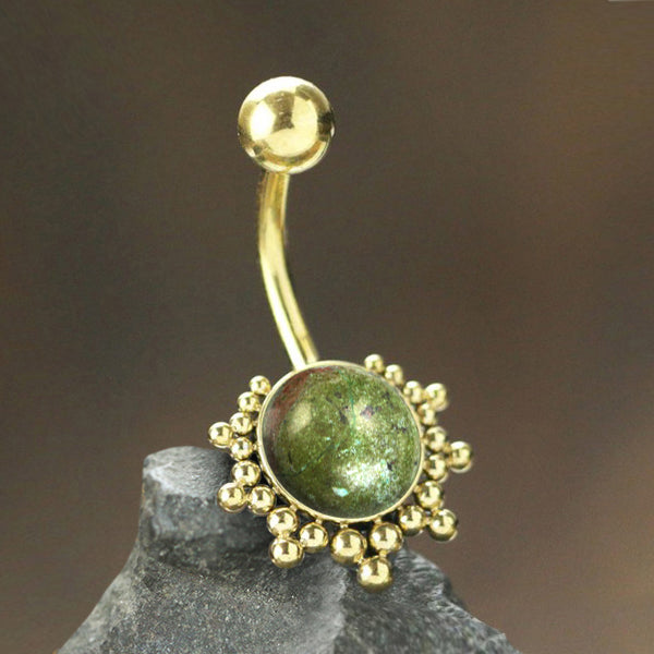Bauchnabel Piercing Edelstah mit Steinen in Gold- oder Silber