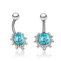 Load image into Gallery viewer, Bauchnabel Piercing Edelstah mit Steinen in Gold- oder Silber
