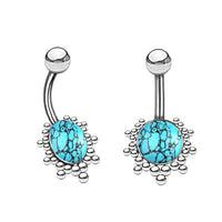 Load image into Gallery viewer, Bauchnabel Piercing Edelstah mit Steinen in Gold- oder Silber
