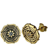 Load image into Gallery viewer, Messing Stein Kristall Ohrstecker gold Rose 11mm
