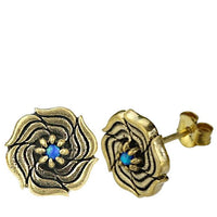 Load image into Gallery viewer, Messing Stein Kristall Ohrstecker gold Rose 11mm
