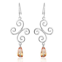Cargar imagen en el visor de la galería, Ohrhänger Ohrringe 925er Sterling Silber nickelfrei Damen Zirkonia Schnörkel
