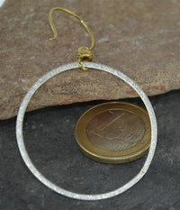 Load image into Gallery viewer, Silber 925 vergoldet Ohrringe Anhänger Creole indisch
