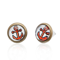 Load image into Gallery viewer, Brass Ohrstecker Stern Sterne bunt Unisex Ohrringe Edelstahl nickelfrei Kommunismus 12 mm
