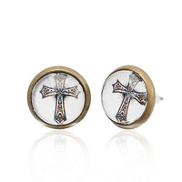 Load image into Gallery viewer, Brass Ohrstecker Stern Sterne bunt Unisex Ohrringe Edelstahl nickelfrei Kommunismus 12 mm
