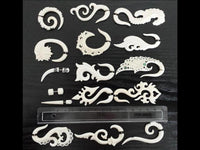 Load image into Gallery viewer, Fake Piercing Bone Edelstahl weiß Spiralen Sterne Spike Ohrstecker Ohrring
