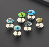 Load image into Gallery viewer, Fake Piercing Plug Ohrring Edelstahl silber unisex
