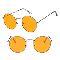 Load image into Gallery viewer, Sonnenbrille rundlich Panto gold silber 400UV getönt klar Metallgestell bunt
