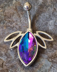 Cargar imagen en el visor de la galería, Bauchnabel Piercing Edelstahl Glitzer Zirkonia Emaille
