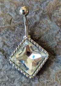 Cargar imagen en el visor de la galería, Bauchnabel Piercing Edelstahl Glitzer Zirkonia Emaille
