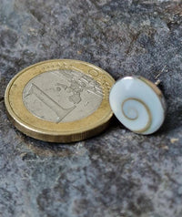 Load image into Gallery viewer, Shivaauge aufrecht oval Silberohrstecker Ohrstecker 925er Silber Shiva Auge Eye Damen
