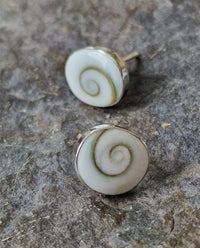 Load image into Gallery viewer, Shivaauge aufrecht oval Silberohrstecker Ohrstecker 925er Silber Shiva Auge Eye Damen
