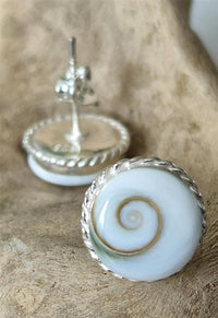 Load image into Gallery viewer, Shivaauge Zopfmuster rund Ohrstecker 925 Sterling Silber
