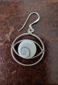 Load image into Gallery viewer, Shivaauge Silberohrringe Kreis Ohrringe Ohrhänger 925er Sterling Silber Shiva Auge Eye Damen Schmuck

