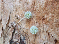 Cargar imagen en el visor de la galería, Ohrstecker grün rund Perlen Kugelohringe Kugelohrstecker 4 mm 925er Sterlingsilber
