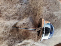 Cargar imagen en el visor de la galería, Ohrstecker Zopf Rand Lapis blau rund 8 mm 925er Sterling Silber Stein Silberohrstecker
