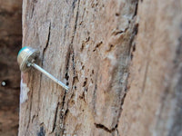 Load image into Gallery viewer, Ohrstecker Malachit grün Tropfen 6 mm 925er Sterling Silber Rand Stein Silberohrstecker
