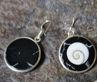 Cargar imagen en el visor de la galería, Shivaauge Raisin Harz schwarz Silberohrringe Ohrringe Ohrhänger 925er Sterling Silber Shiva Auge
