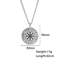 Load image into Gallery viewer, Halskette Edelstahl Vegvisir Celtic Rand Karabiner
