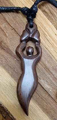 Cargar imagen en el visor de la galería, Nara Holz-Ketten: Natürlicher Holzschmuck mit Frei Verstellbarer Baumwollkette
