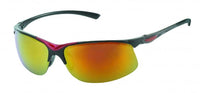 Load image into Gallery viewer, Sportliche Sonnenbrille &quot;Sonnenbrille Sport verspiegelt 400 UV&quot; mit metallic farbiger Verzierung unten, frameless Design und 400 UV-Schutz für optimalen Schutz und modernen Look.
