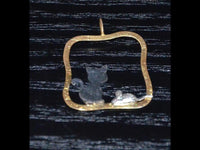 Load image into Gallery viewer, Anhänger Silber 925 vergoldet schwarz Katze Maus - chic - net.de
