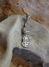 Load image into Gallery viewer, Bauchnabel Piercing Edelstahl Zirkonia silber Anhänger - chic - net.de
