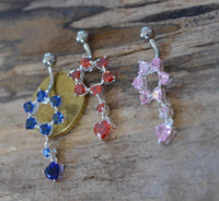 Load image into Gallery viewer, Bauchnabel Piercing Edelstahl Zirkonia Silber Stern Herz - chic - net.de
