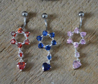Load image into Gallery viewer, Bauchnabel Piercing Edelstahl Zirkonia Silber Stern Herz - chic - net.de
