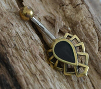 Load image into Gallery viewer, Bauchnabel Piercing Messing Edelstahl Käfer Muschel - chic - net.de
