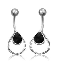 Load image into Gallery viewer, Bauchnabelpiercing aus Edelstahl Silber mit Punkte Träne - chic - net.de
