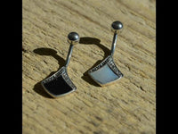 Load image into Gallery viewer, Bauchnabelpiercing aus Edelstahl Silber mit Raute Inlay - chic - net.de

