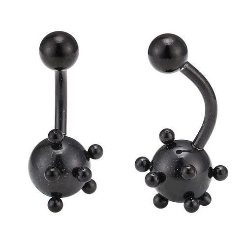 Bauchnabelpiercing Bananenpiercing Edelstahl schwarz kleine und große kugeln - chic - net.de