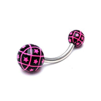 Cargar imagen en el visor de la galería, Bauchnabelpiercing Bänder Sterne Bioflex 2 Kugeln Bananenpiercing Edelstahl nickelfrei - chic - net.de
