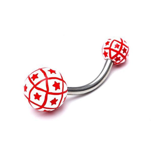 Bauchnabelpiercing Bänder Sterne Bioflex 2 Kugeln Bananenpiercing Edelstahl nickelfrei - chic - net.de