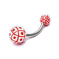 Cargar imagen en el visor de la galería, Bauchnabelpiercing Bänder Sterne Bioflex 2 Kugeln Bananenpiercing Edelstahl nickelfrei - chic - net.de
