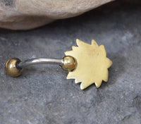 Load image into Gallery viewer, Bauchnabelpiercing Brass Edelstahl gold Lotus Stein - chic - net.de
