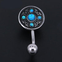 Load image into Gallery viewer, Bauchnabelpiercing Edelstahl Opal Vintage antik - chic - net.de
