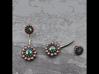 Load image into Gallery viewer, Bauchnabelpiercing Edelstahl rose Kristall Blume - chic - net.de
