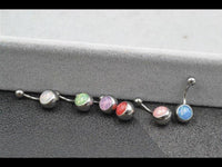 Load image into Gallery viewer, Bauchnabelpiercing Edelstahl silber Resin Opal Stab 10x1.6mm - chic - net.de
